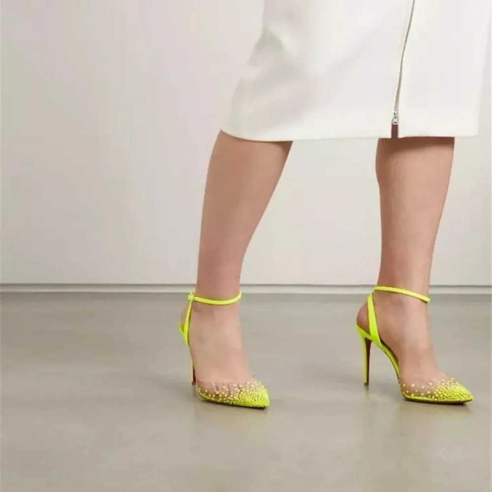 Christian Louboutin Patent Leather Crystal Embellished Slingback Pump - Picture 5 of 5